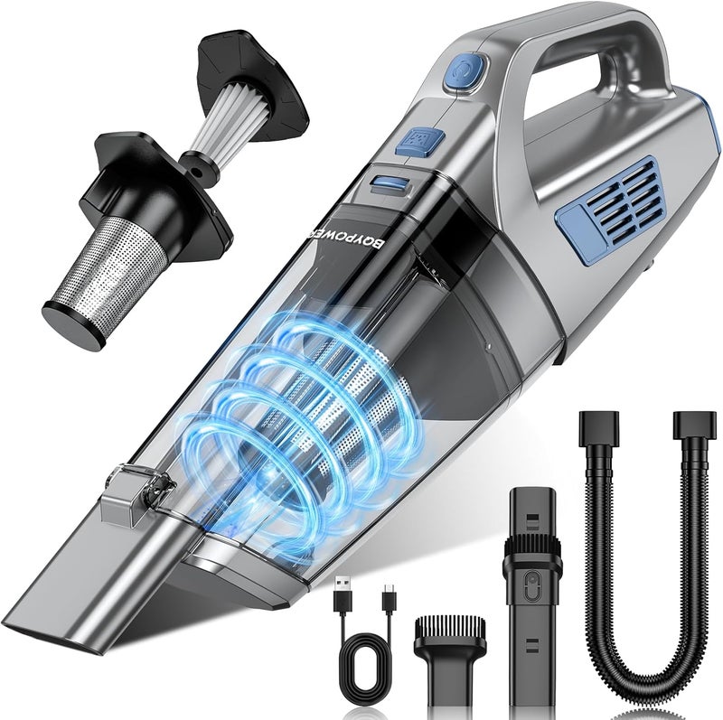 BQYPOWER Handheld Vacuum Cordless, 16000PA Strong Suction Hand Held Vacuum Dust Busters Cordless Rechargeable with Multiple Accessories, Portable Car Vacuum Cleaner High Power for Car Home Office - Image 1
